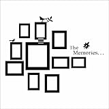 The Memories Quotes Wall Decor with 10 Photo Frames Wall Sticker DIY Removable Vinyl Family Letterin