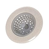 （4色）キッチン 排水口用 殺菌・抗菌タイプ、キッチンシンクフィルタースクリーン床排水ヘアストッパーハンドシンクプラグバスキャッチャーシンクストレーナーカバーツール(ベージュ)