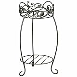 Panacea PAN89172 Panacea Plant Stand 21.5 in. Scroll and Ivy Blk Brushed Bronz