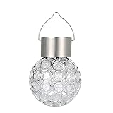 Docooler ソーラーパワーLED 屋外用ランプ マニュアル＆ライト 2制御モード 再充電可能 中空球形デザイン IP65 耐水性 ガーデンヤード パス装飾用