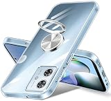 Motorola G64 5G ケース リング付き クリア moto g64y 5g ケース 耐衝撃 スタンド機能 軽量 スリム ソフト TPU モトローラG64 カバー 透明 TPU 落下防止 擦り傷防止 (クリア)