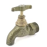 uxcell 水の蛇口　ブロンズートーン　メタル製　シングルレバー　長寿命　ねじ端部　便利に取り付ける　3/4 PTオス