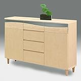 日本製 幅120cm リビングキャビネット サイドボード ナチュラル 完成品