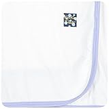 Kickee Pants Solid Swaddling Blanket, Natural With lilac by KicKee Pants