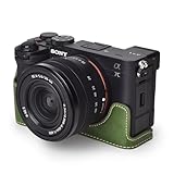 Rieibi ソニー α7CII ケース、ミラーレス一眼カメラα7CⅡ/ILCE-7CM2 専用 A7CM2カメラケース α7CⅡ 保護ケース α7CⅡ 保護カバー ILCE-7CM2 カバー A7C2 ボディケース SONY ILCE-7CM2ハーフケース 人工革 三脚ネジ穴付き 電池交換でき 開閉自由 携帯型（グリーン）