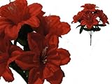tableclothsfactory 72人工水仙花ウェディングのアレンジメント – 12 bushes – レッド