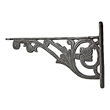 a29 Iron Leaf Largeシェルフブラケット、ブラックパウダーコート仕上げ