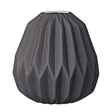 Short Matte black Ceramic Fluted Vase [並行輸入品]