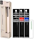 三菱鉛筆 3色 ボールペン ジェットストリーム PRIME プライム 0.5mm SXE3-3500【本体 + 替芯 黒/赤/青】+ロコネコカード (0.5mm ベージュ)