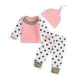 Supplylink　ベビー　子供服　綿　女の子 ロングスリーブ シャツ　丸えり　ロングパンツ　キャップ　3点セット　可愛い　七五三 【対象月齢:18-24ヶ月頃】