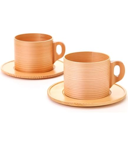 Amazon.co.jp: コーヒーカップ 2客ペアセット 曲物カップ 秋田杉 大館