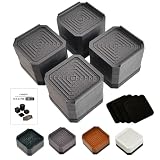 FABOMI 【4個入り】洗濯機 かさあげ台 置き台 防振 防振ゴム 4cm 7cm 10cm 洗濯機 置き場 高さ調整 底上げ 4個セット ドラム式 縦型 引っ越し 掃除 洗濯機下 騒音対策 洗濯機かさ上げ台 洗濯機置き場 1段 2段 3段 (グレー, 二段)
