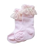 新生児用ソックス ベビー靴下　リボン・レース付き　ピンク