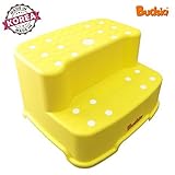 [Budsia] Baby Kids Extra-Wide & Tall Jumbo Step Stool with Removable Non-Slip Caps & Rubber Grips / 