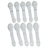 GoodQbuy® 10X Baby Drawer Cupboard Cabinet Door Drawers Lengthened Safety Lock Latch (White Lock 10P