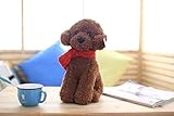 トイプードル　ぬいぐるみ 　座り　高さ32cm 子供プレゼント・お祝い ふわふわ 彼女 贈り物 ギフト おもちゃ (ブラウン)