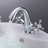 Wovier Chrome Bathroom Sink Faucet,Two Handle Single Hole Vessel Lavatory Faucet,basin Mixer Tap [並行