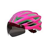 ゴーグル付き自転車ヘルメットマウンテンバイクレーシングヘルメットユニセックス大人男性と女性のための安全保護ティーンボーイズ＆少女と子供たち (パウダー)