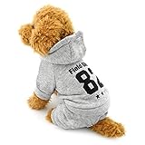 Ranphy トイプードル/シャツ 犬の冬のコート 犬用服 犬の冬服 犬洋服 カバーオール 可愛ドッグウェア 小型 犬 ウェア 小型犬用 雨/風/雪/防寒 グレー S