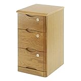 タモチェスト32cm幅 全鍵付き 3段 LBR(ライトブラウン) 天然木/引き出し収納 【完成品】