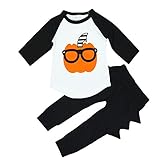 サクララ(Sakulala) ベビー服 上下セット 長袖 ハロウィン カボチャ プリント Tシャツ ロングパンツ セットアップ 0-24ヶ月 男の子 女の子
