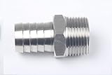 Generic Bar Production Stainless Steel 316 Barb Fitting Coupler / Connector 3/4" Hose ID x 3/4" Male