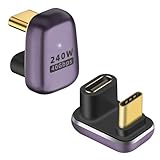 LIANHATA 2個セット USB C アダプタ U字型アダプタ 240W 40Gbps USB4.0 180度 U型 8K@60Hz映像出力 USB Type C 変換 アダプタ タイプC コネクター オス to メス MacBook Air/Pro 携帯電話用 (U字型)