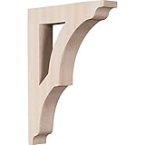 Ekena Millwork BKTW01X08X12AVRW 1 3/4"W x 8 1/2"D x 12"H Large Avila Wood Bracket, Rubber Wood [並行輸入