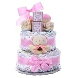 Girl's Two-Tier Diaper Cake by Alder Creek Gifts [並行輸入品]