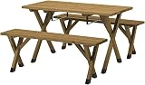 タカショー サーモウッド BBQ ピクニック テーブルセット 120×59×68cm