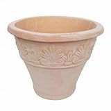 11号 模様入 アンティーク調 白化粧 植木鉢 おしゃれ 陶器 テラコッタ 穴あり（横穴あり）X11
