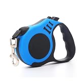 【良品CUORA】犬 リード 伸縮 5m 自動巻き取り式 小型犬 中型犬 荷重15kg 伸びるリード 犬散歩お出かけ 滑り止め 散歩 軽量 (ブルー)