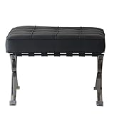 西秀家具店 バルセロナ オットマン YS-2012-0 (床保護脚カバー付き) ブラック 合成皮革 ソファー用 スツール 足置き BARCELONA Chair 北欧 モダン デザイナーズ 激安 特価 % オフ ハリキリ価格