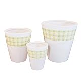 5、7、9号 おしゃれなモザイク柄 植木鉢 陶器 白色ツヤ 3327