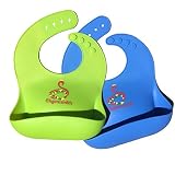 Baby Bibs Waterproof Silicone Soft THE BEST With GIFT BOX ,Comfortable Keep Stains Off,Easily Rolls