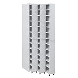 JKプラン 1cmピッチで棚板調整できるキャスター付き隙間ラック 3台セット（収納ボックス付き） (収納ボックスサイズ）幅53cm 奥行き47cm 高さ192cm ホワイト yh-200set3wh