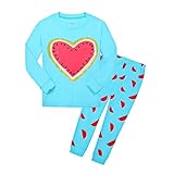 HUATA女の子パジャマSleepwears 2 Piece 100 %コットン子供服 カラー: ブルー