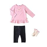 [ミキハウス] MIKIHOUSE リボンプリント長袖Tシャツ３点ギフトセット （70cm-80cm） 14-1115-780 ピンク
