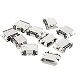 uxcell マイクロ USB コネクタ ポート 180度 5ピン 5P SMD SMT ソケット ジャック 10個