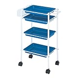 トレーワゴン ブルー [ エステワゴン ネイルワゴン キッチンワゴン マルチワゴン サイドワゴン キャスター付き 収納 業務用 サロン ワゴン ラック ]◆