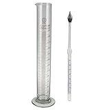 250ml glass cylinder proof tralle hydrometer test jar combo