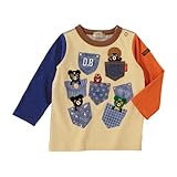 ダブルＢ(mikihouse) デニムポケットかくれんぼ！長袖Ｔシャツ 100cm マルチ（87）