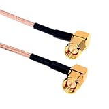 Amphenol CO-316RASMAX2-003 Beige RG316 High Temperature Coaxial Cable SMA Right Angle Male/Male 3' [