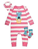 (フルギ) Frugi ベビーギフト ３点セット ストロベリーストライプ × ねこ サイズ 6-12m ( 70 - 80 ) オーガニックコットン