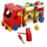 【 知育玩具 】 木のおもちゃ 子ども 男の子 木製 かわいい 楽しい (消防車)