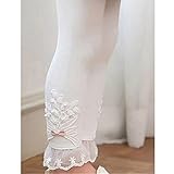 WIN　女児レギンス パンスト ガールズ スパッツ タイツ パンツ キッズ 子供 ジュニア 女の子 春秋 カジュアル　女児レギンス パンス (130cm, ホワイト)