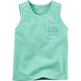 Carter's(カーターズ) ガーメントダイドグラフィックポケットタンク ブルー トップス半袖Tシャツ 5歳【並行輸入】