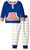 Rosie Pope Little Boys Stars and Stripes 2 Piece Set Gray 12 Months [並行輸入品]