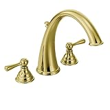 Moen T920P Kingsley Two-Handle High Arc Roman Tub Faucet, Polished Brass [並行輸入品]