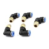 Pneumatic 8mmから1/4PTオスねじ 90度エルボーパイプ クイック継手 CR 5個